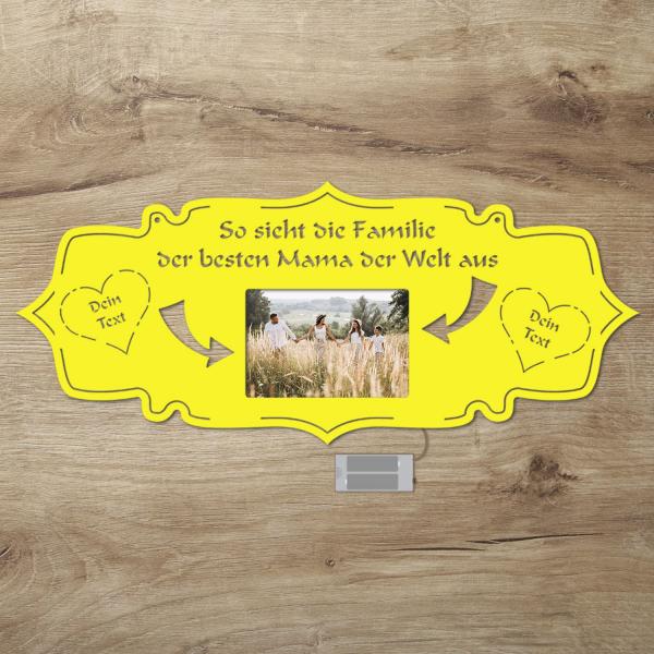 LED Beste Mama Holz Bilderrahmen mit Personalisierung
