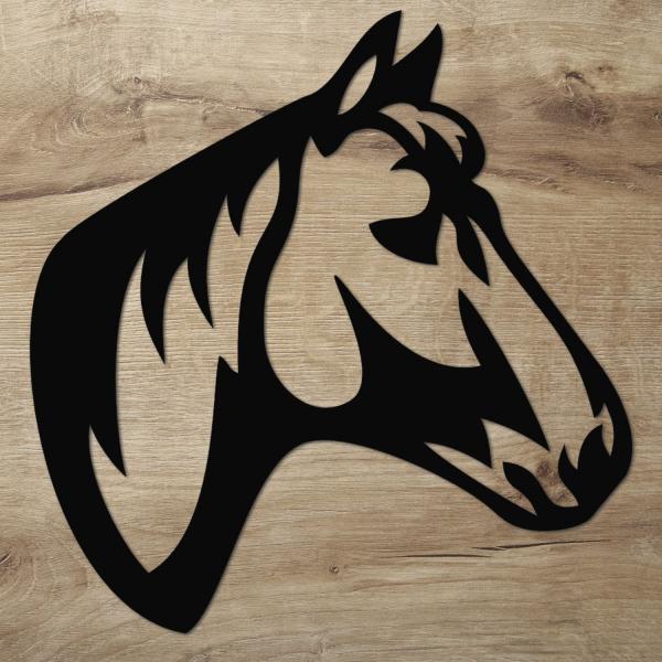 Holz 3D Wandtattoo Wandbild Pferdekopf