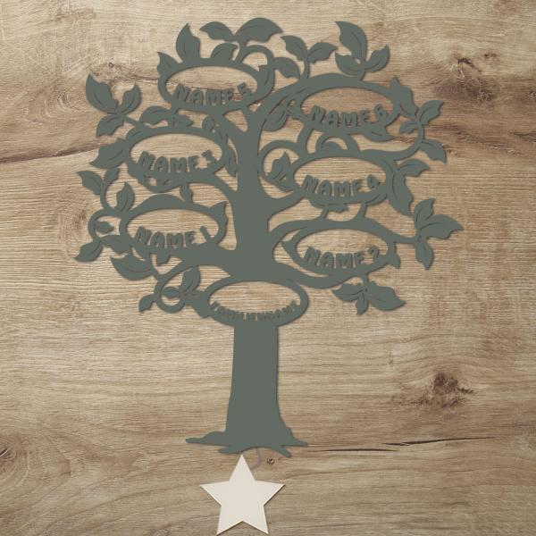 Familien Stammbaum LED Deko Baum 6 Namen