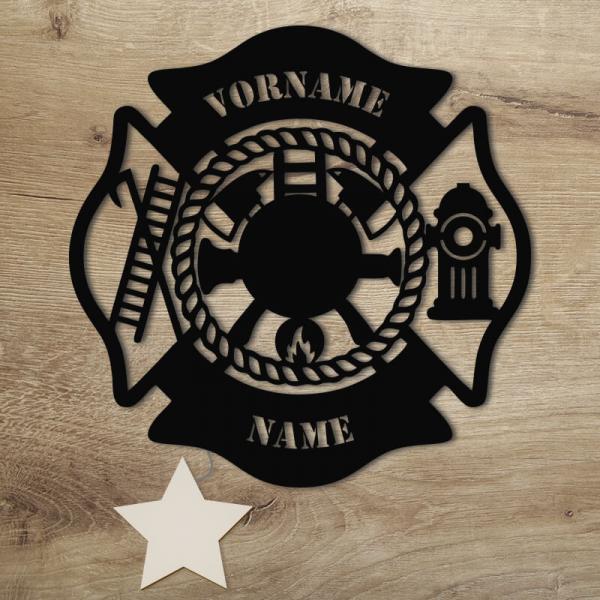 Feuerwehr Geschenk Kinder und Erwachsene LED Schwarz