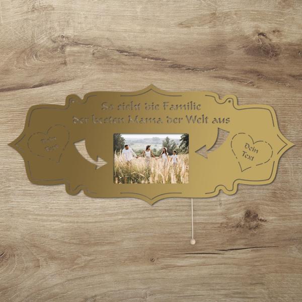 LED Beste Mama Holz Bilderrahmen mit Personalisierung