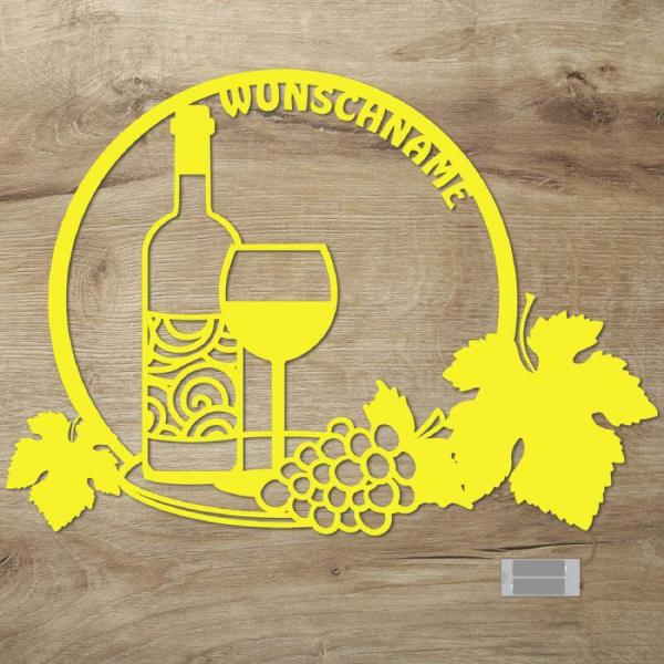 Wein Holz Deko Wand-Lampe personalisiert für Männer Damen Frauen