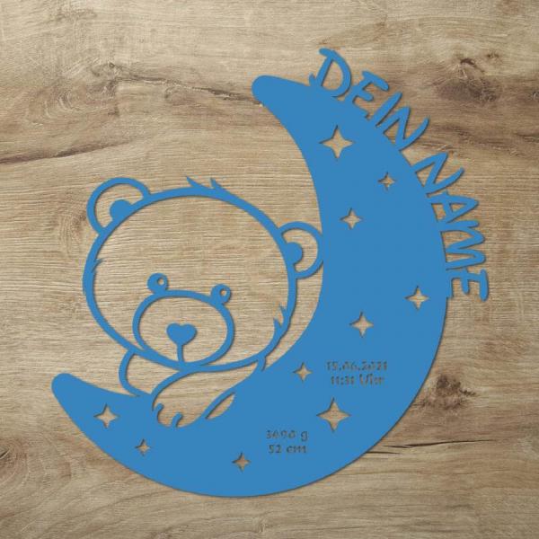 USB Farbwechsel Bär auf dem Mond Holz Nachtlicht