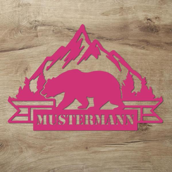 Bär Wildnis Geschenk Wand Deko Licht mit Name + Fernbedienung
