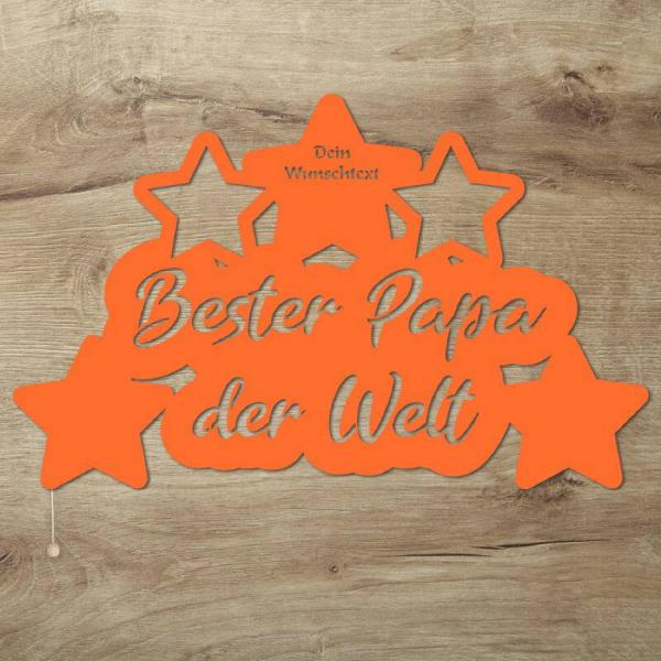 Wir lieben Dich Papa LED Holz Geschenkidee + Namen