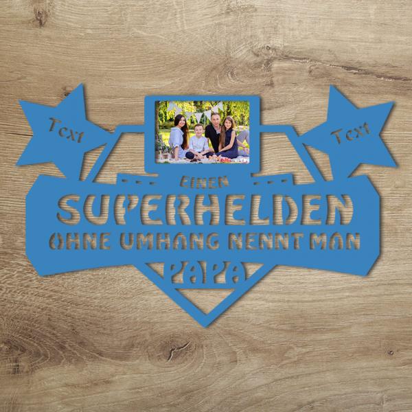 Geburtstagsgeschenk für Papa Superheld Hellblau