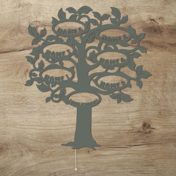 Familien Stammbaum LED Deko Baum 6 Namen