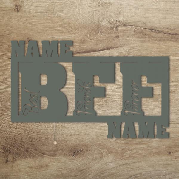 Geschenke für die Beste Freundin BFF Best Friends Lampe Nachtlicht LED Grau