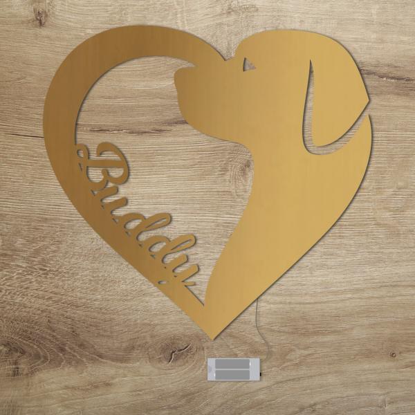 Hunde Hund Deko Geschenke LED Licht Lampe mit Name