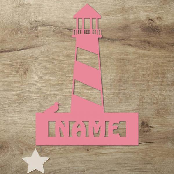 Leuchtturm LED Wand Lampe mit Namen