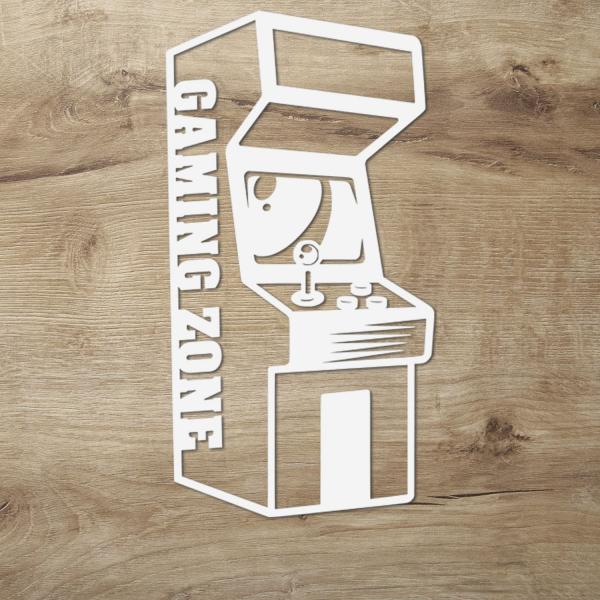 Farbwechsel LED Gaming Zone Holz Schild