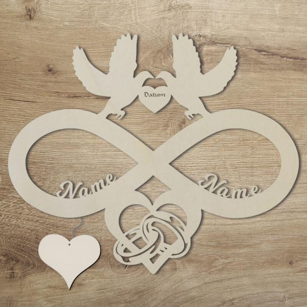 Geschenke zur Hochzeit Tauben Unendlichkeitszeichen Unbehandelt