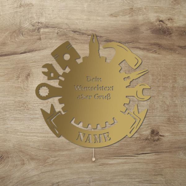 Männer Deko LED Lampe Werkzeuge mit Text personalisiert