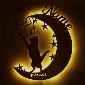 Katze auf Mond Katze auf Mond