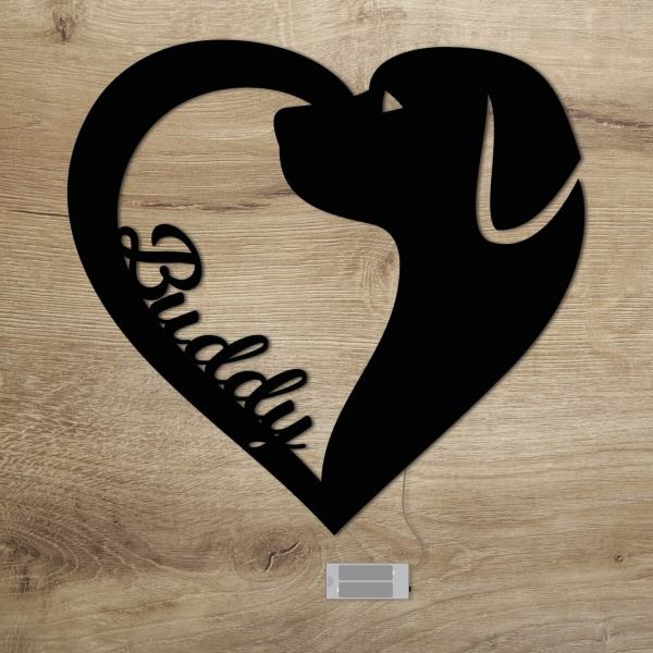 Hunde Hund Deko Geschenke LED Licht Lampe mit Name