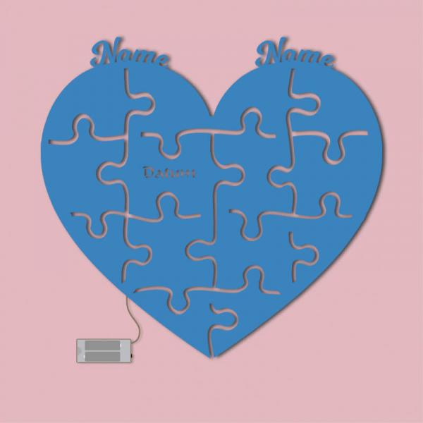 Geschenke für Verliebte Puzzle Hochzeitspaar Hellblau