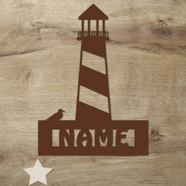 Leuchtturm LED Wand Lampe mit Namen