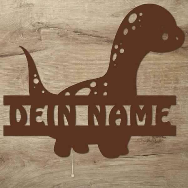 Dinosaurier LED Nachtleuchte mit Namen personalisiert