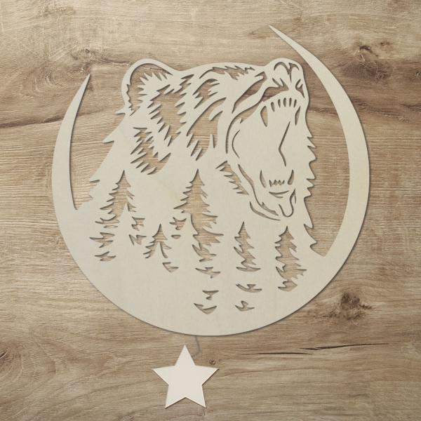 LED Wilder Bär Wand Deko Nachtlicht Lampe