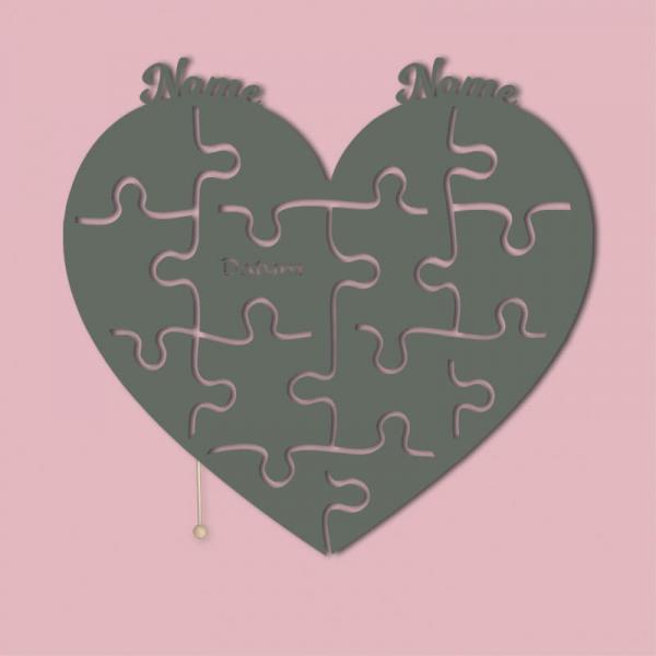 Geschenke für Verliebte Puzzle Hochzeitspaar Deko LED Grau
