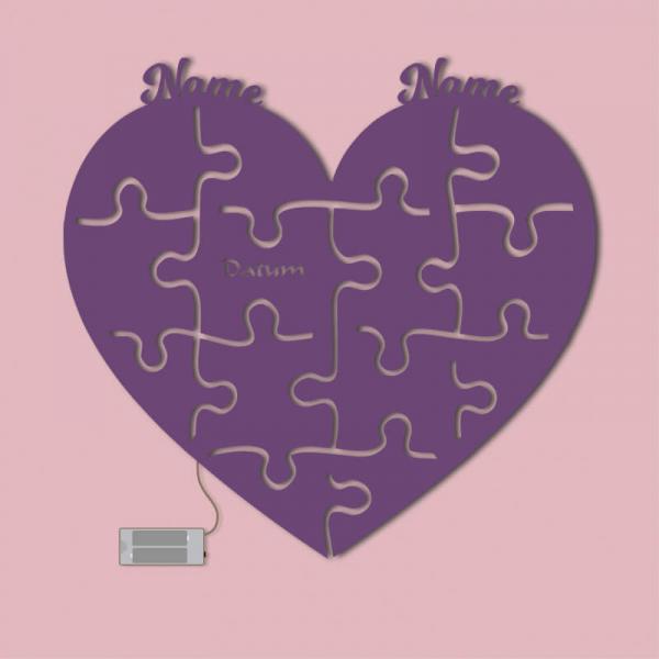 Geschenke für Verliebte Puzzle Hochzeitspaar Lila