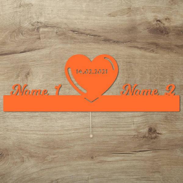 Ambiente Deko Licht Herz mit Namen für Paare