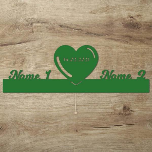 Ambiente Deko Licht Herz mit Namen für Paare