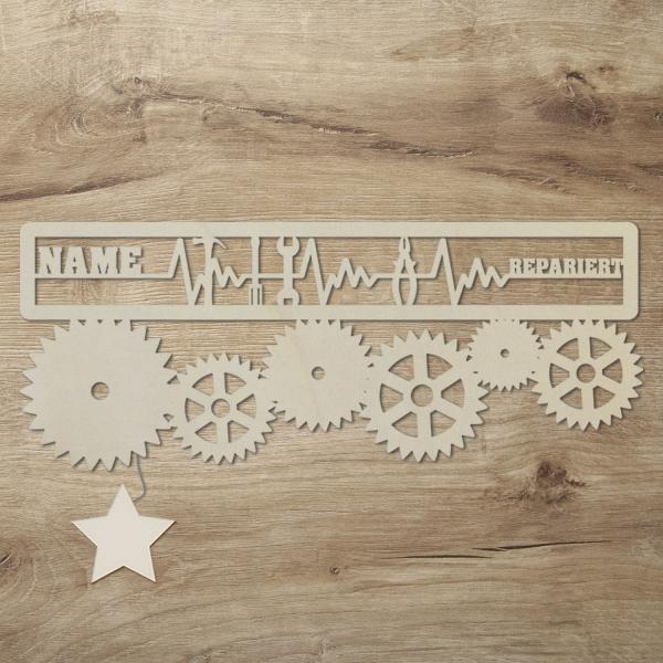 Handwerker LED Deko EKG mit Namen personalisiert