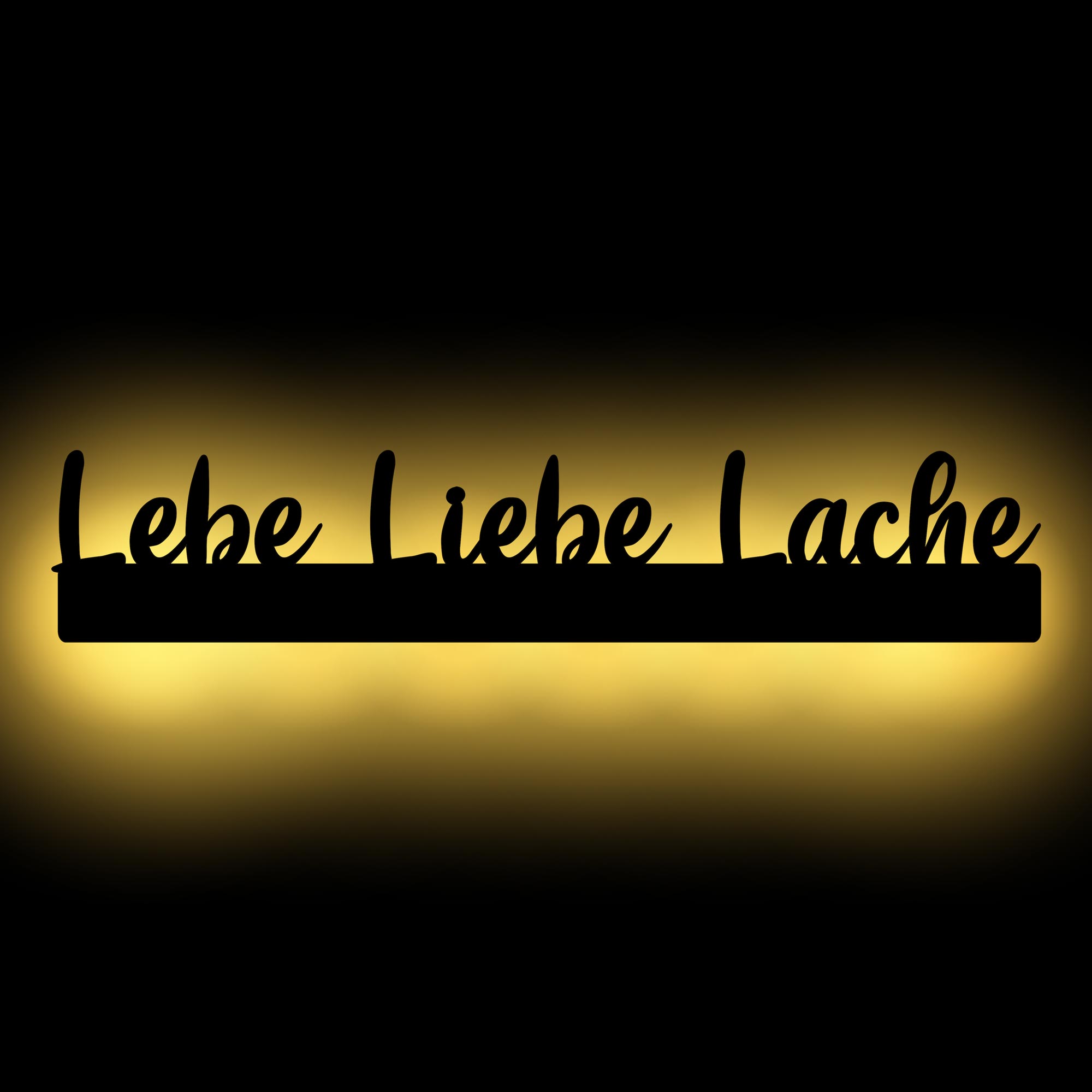 LED Schrift Lebe Liebe Lache Holz Wand Deko
