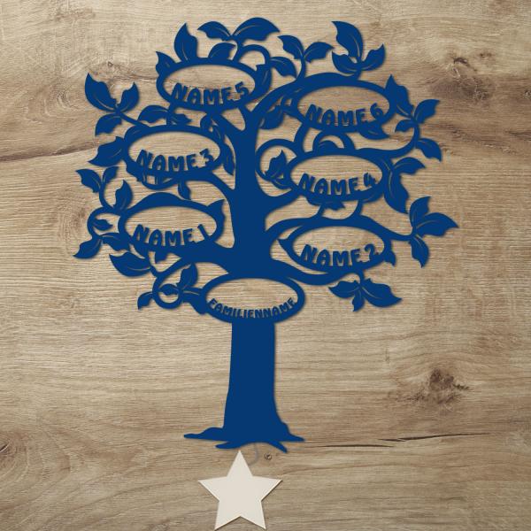 Familien Stammbaum LED Deko Baum 6 Namen
