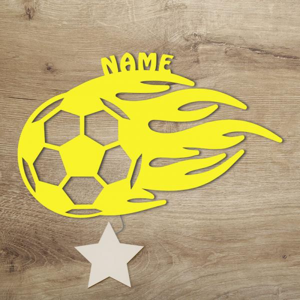 Geschenke für Fußballer Flammen Fußball Gelb