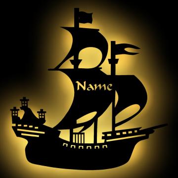 Piratenschiff LED Nachtlicht mit Namen Piratenschiff LED Nachtlicht mit Namen