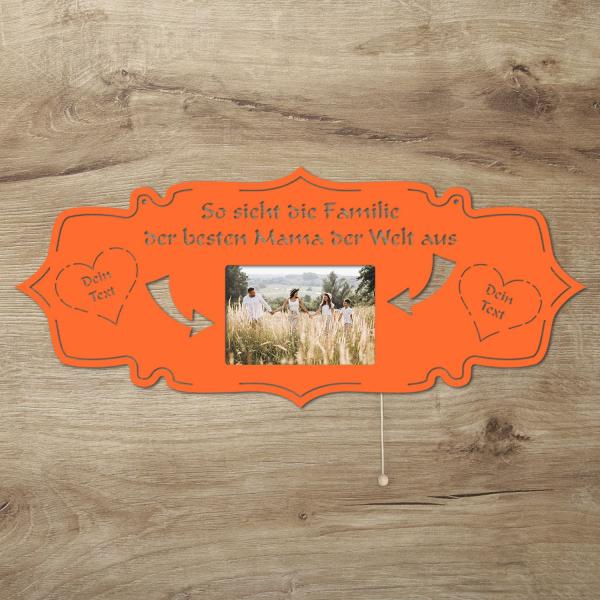 LED Beste Mama Holz Bilderrahmen mit Personalisierung