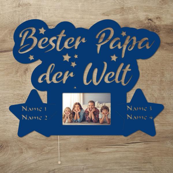 Bester Papa personalisierter Holz Bilderrahmen