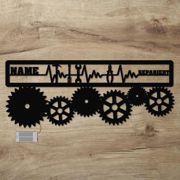 Handwerker LED Deko EKG mit Namen personalisiert