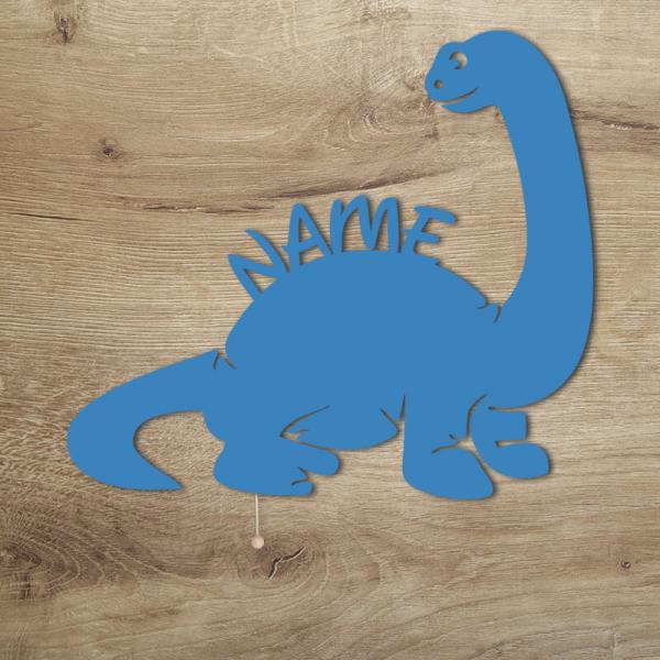 Geschenke für Kinder Dino Dinosaurier Pflanzenfresser Lampe Geschenkidee Hellblau