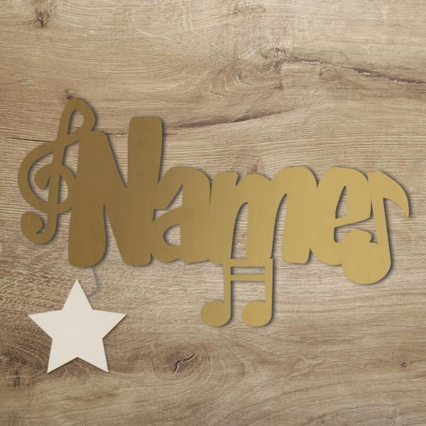 Geschenkidee für Musiker Musiknoten Deko Gold
