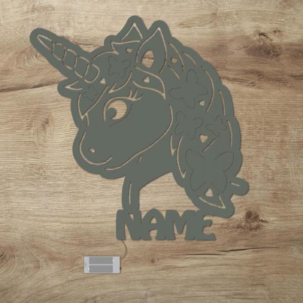 Einhorn Nachtlicht Holz Wand Lampe für Kinder