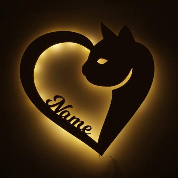 Digitale Wanduhr In Katzenform Aus Vinyl – Mit LED-Nachtlicht & Fernbedienung, 30 Cm Durchmesser, Schwarzes Design, Ideal Als Geschenk Für Katzenliebhaber