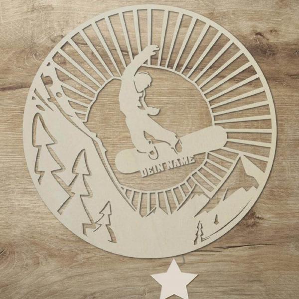Snowboard Deko Led Wand Lampe personalisiert