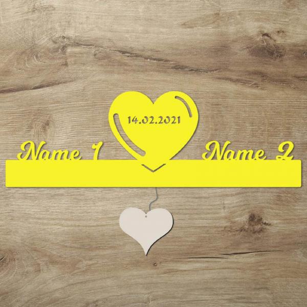 Ambiente Deko Licht Herz mit Namen für Paare