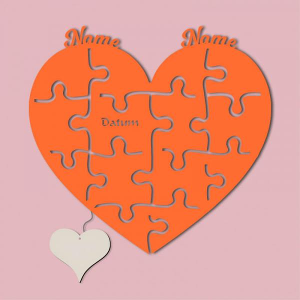 Geschenke für Verliebte Puzzle Hochzeitspaar Deko Orange