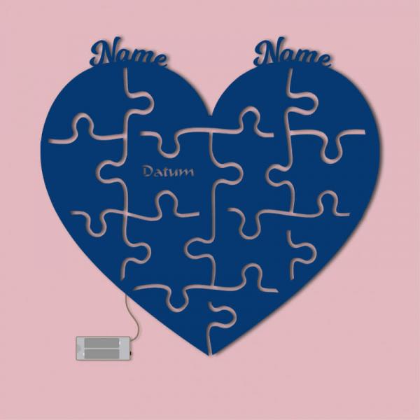 Geschenke für Verliebte Puzzle Hochzeitspaar Blau