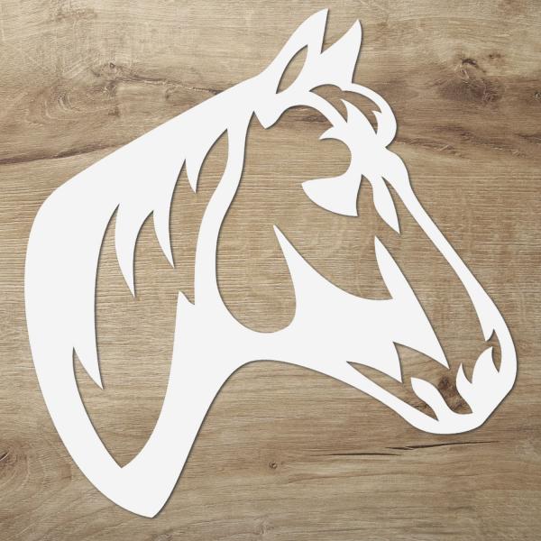 Holz 3D Wandtattoo Wandbild Pferdekopf