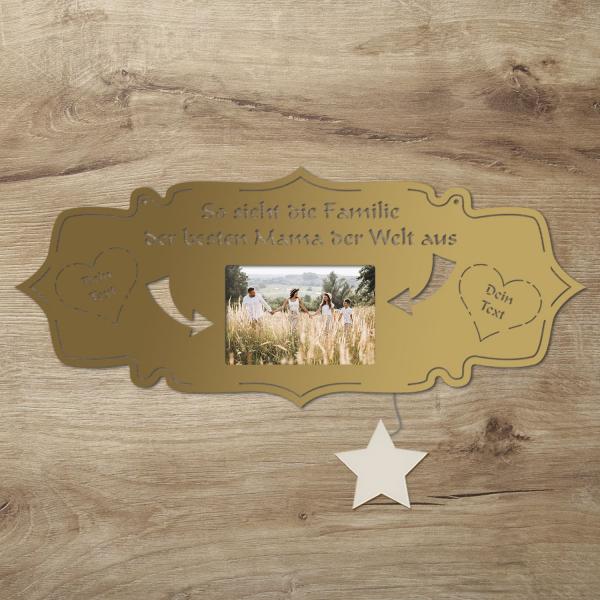 LED Beste Mama Holz Bilderrahmen mit Personalisierung