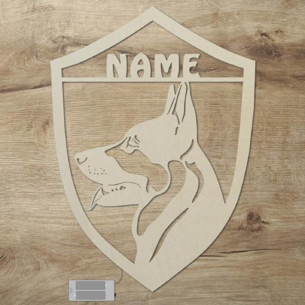 Deutscher Schäferhund Geschenk-Ideen Led Schild personalisiert
