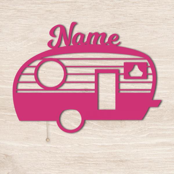 Geschenkidee Camping Wohnwagen Geschenke Lampe Pink