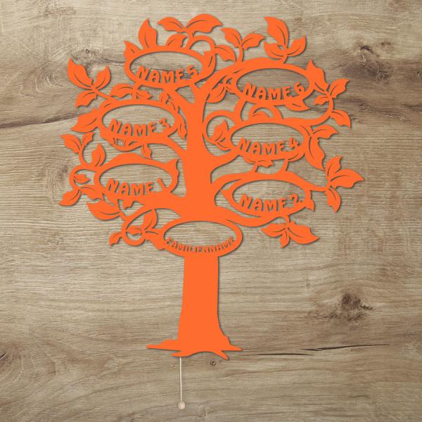 Familien Stammbaum LED Deko Baum 6 Namen