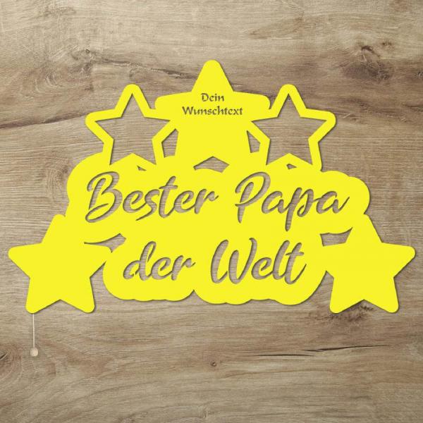 Wir lieben Dich Papa LED Holz Geschenkidee + Namen