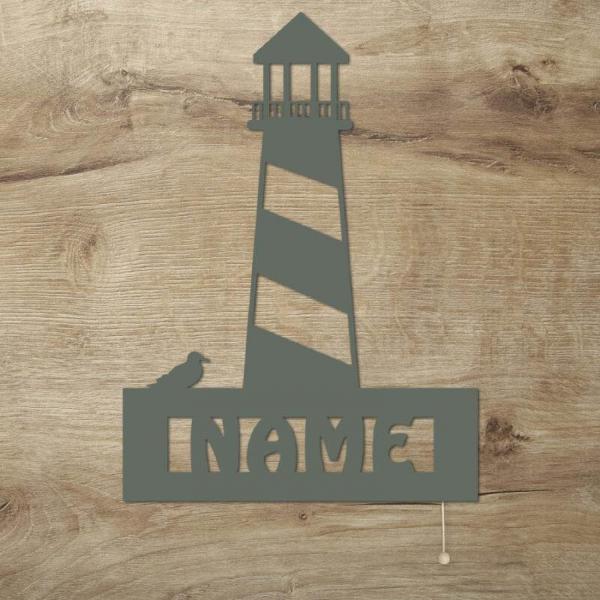 Leuchtturm LED Wand Lampe mit Namen